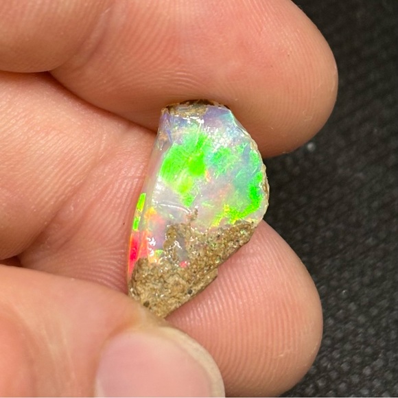 Big Broad Flash Color Splash Welo Ethiopian Single Select Rough Opal - Picture 7 of 8